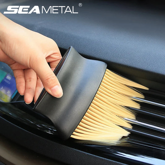 SEAMETAL 1PC Car Detail Brush Soft Hair Cleaning Brush for Auto Air Outlet Dashboard Seat Gap Universal Car Detailing Wash Brush